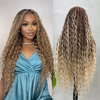 Synthetic 32" Bohemian Full Lace Wigs Knotless Box Braided Wigs with Baby Hair