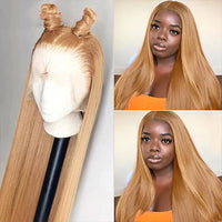 Honey Blonde Straight HD Lace Human Hair Wig for Women - Image 2