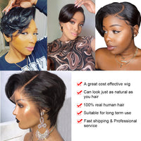 Straight Pixie Cut Lace Front Human Hair Wig for Women - Image 4