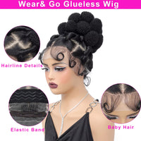 Synthetic Full Lace Hand-tied Knotless Box Braided Wig with Baby Hair