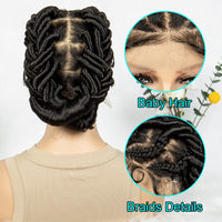 Transparent Full Lace Synthetic Knotless Braided Wigs Crochet Twisted Wigs