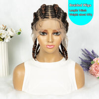 Full Lace Cornrow Braided Wig Synthetic for Women Men Braids Wig with Baby Hair