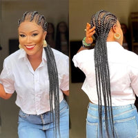 36" Synthetic Full Lace Cornrow Braided Wigs for Women