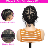Full Lace Cornrow Braided Wigs 8inches Cross Braiding Hair Wigs with Baby Hair