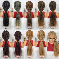 Lace Front Synthetic Cornrow Braided Wigs Natural Knotless with Baby Hair