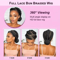 Braided Afro Full Lace Synthetic Wig for Women - Image 2