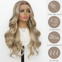 24" Multi-Color Wavy HD Lace Synthetic Wig for Women - Image 3