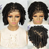 Synthetic Dreadlock Faux Locs Knotless Braided Wig Full Lace African Braiding Hair Wig For Man Women