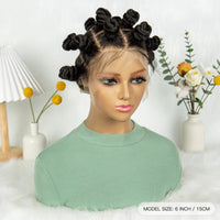 Full Lace Handmade Bantu Braided Synthetic Wigs With Baby Hair