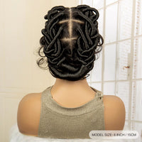 Synthetic Full Lace Handmade Afro Braided Wigs Lightweight Bantu Knotless Braids Wig with Baby Hair