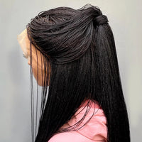 Micro Twist Braided Wig on Front Lace 28inches Glueless Tiny Twist Braid Wigs