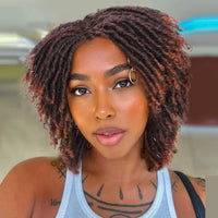 Natural Synthetic Dreadlock Wig Short Afro Bob Crochet Twist Braided Wig