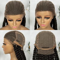 Knotless Braids Wigs Synthetic HD Transparent Full Lace Cornrows Braided Wigs With Baby Hair