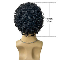 Mens Wig Short Curly Afro Wigs for Men Natural Curly Layered Synthetic Replacement Wig for Male Party Cosplay Halloween