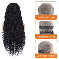 Full Lace Synthetic Long Bohemian Braided Wigs Boho Box Braid Wigs Twisted Braids Wigs with Baby Hair