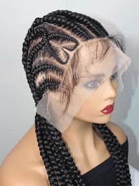 32 Inch Synthetic Heart Full Lace Cornrow Braided Wigs