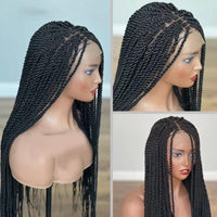 40" Twist Braids Lace Wig Synthetic Full Lace Knotless Box Twist Braid Wig