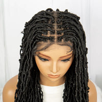 36inch Synthetic Dreadlock Locs Braided Wigs Square Knotless Lace Wig With Baby Hair