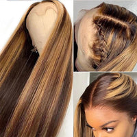 Honey Blonde & Mixed Straight HD Lace Synthetic Wig for Women - Image 1