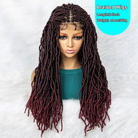 Synthetic 9x6 Transparent Lace Goddess Locs Braided Wigs