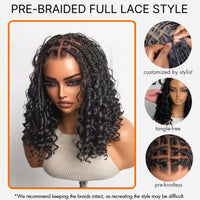 Black Curly Braided HD Lace Human Hair Wig for Women - Image 2