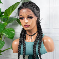 Synthetic Cornrow Braided Wigs 26 Inches Lace Wigs with Baby Hair