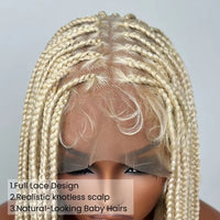 #613 Micro Braided Synthetic Lace Front Wig African American Long Braided Wigs