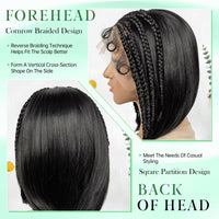 Synthetic Cornrow Braided Wigs Straight 13x4 Lace Frontal Wig With Baby Hair Partition Design With Braided