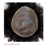 8x10 Inch Base 100% Human Hair Afro Curly Men's Toupee - Breathable Full Machine-Made Hairpiece, Men's Hair Replacement System