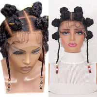 Full Lace Synthetic Handmade Bantu Braided Wigs