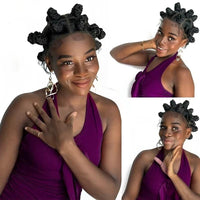 16Inches Bantu Knots Braided Wigs For Women Synthetic Full Lace Wig