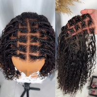 Ready And Go Knotless Braided Human Hair Curly Wigs Glueless 5x5 HD Lace Wigs Pre-Cut Lace Braided Wigs