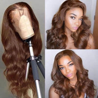 Brown Wavy HD Lace Human Hair Wig for Women - Image 4