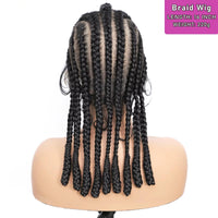 12Inch Cornrow Braided Wig Knotless Synthetic Full Lace Braided Wigs with Baby Hair