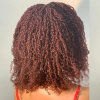 Hande Made Black Kinky Twist Braided Wig 5×5 Lace Wig for Woman