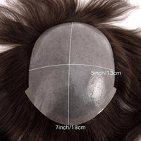 8" Straight Toupee Human Hair Wig for Men - Image 4