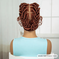 Synthetic Full Lace Handmade Afro Braided Wigs Lightweight Bantu Knotless Braids Wig with Baby Hair