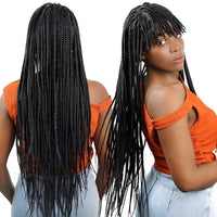 32" Front Braiding Bangs Synthetic Wig Knotless Box Braided Wigs For Women