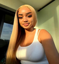 Honey Blonde Straight HD Lace Human Hair Wig for Women - Image 3
