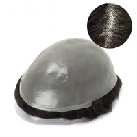 Men'S Capillary Prosthesis Men Toupee 0.06-0.08mm Strong Double Knots 100% Human Hair Mens Toupee