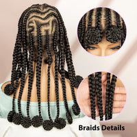 18 Inches Bantu Cornrow Braided Wigs Full Lace Synthetic Knotless Braiding Hair Wigs