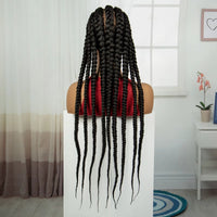 32INCH Cornrow Braided Wigs Synthetic Full Lace Knotless Braids Wig with Baby Hair