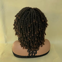 Locs Afro Bob Braided Wig Synthetic Faux Locs Crochet Twist Braiding Wig
