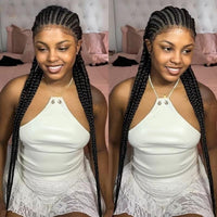 36" Synthetic Full Lace Cornrow Braided Wigs for Women