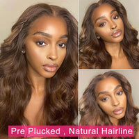 Brown Wavy HD Lace Human Hair Wig for Women - Image 5