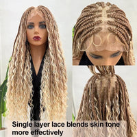 Synthetic 32" Bohemian Full Lace Wigs Knotless Box Braided Wigs with Baby Hair