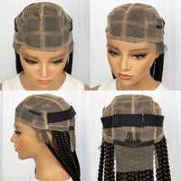 34 inches Synthetic Transparent Full Lace Braided Wigs Knotless Box Braids Wig