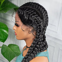 Synthetic Cornrow Braided Wigs 26 Inches Lace Wigs with Baby Hair