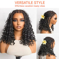 Black Curly Braided HD Lace Human Hair Wig for Women - Image 3