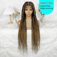 Synthetic Full Lace Wig 1B-27 Big Knotless Box Braided Wig